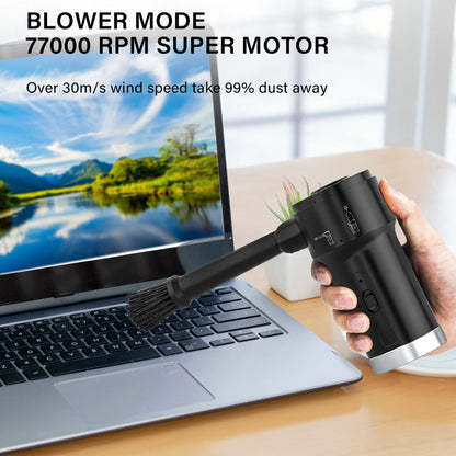 2 in 1 Blower and Vacuum Cleaner : Car & Computer Cleaning Cordless Turbo Blower