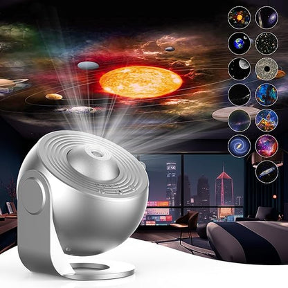 13-in-1 Galaxy Starry Sky Projector – 360° Rotating Planetarium Lamp with Adjustable Knob & Timer, Perfect for Kids, Bedroom, Gifts, and Wedding Decoration