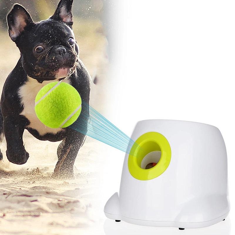 AFP Automatic Ball Launcher for Small Dogs, Interactive Fetch Machine with 3 Included 2-Inch Balls, Indoor Tennis Ball Thrower for Puppies and Pets