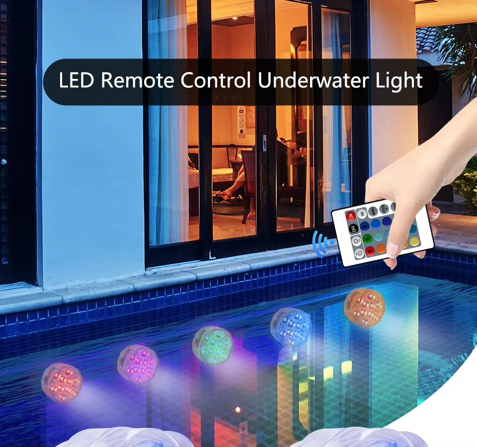 LED Pool Lights with Remote Control, RGB Color Changing Waterproof Lights for Underwater Decoration, Vase, Bowl, Ponds, Parties, and Aquariums