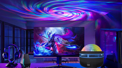 2-in-1 Northern Galaxy Aurora and Ocean Wave Projector – LED Starry Sky Light with Remote Control, USB Plug-in, Perfect for Bedroom, Party, and Gift