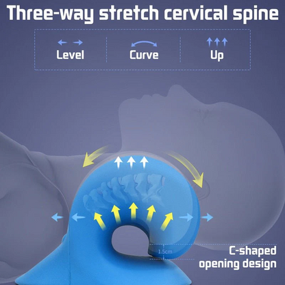 Cervical Traction & Relaxation Device: Neck and Shoulder Stretcher with Massage Pillow for Spine Alignment