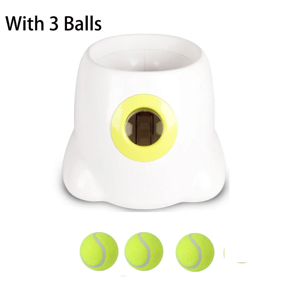 AFP Automatic Ball Launcher for Small Dogs, Interactive Fetch Machine with 3 Included 2-Inch Balls, Indoor Tennis Ball Thrower for Puppies and Pets