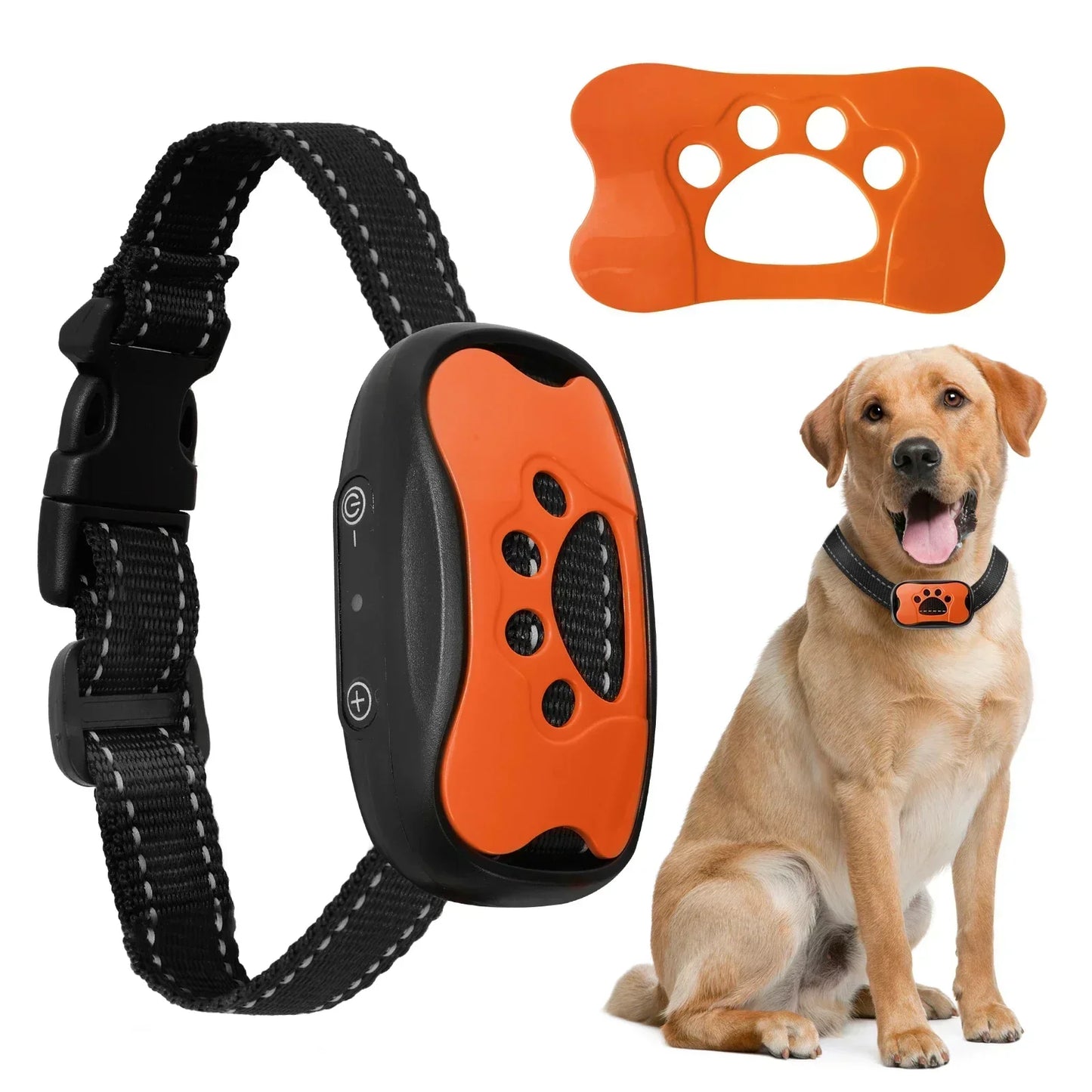 Rechargeable Anti-Bark Collar - Humane No Shock Training Device with Vibration and Sound, USB Ultrasonic Barking Collar for Small, Medium, and Large Dogs